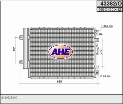 Конденсатор, кондиционер AHE 43382/O для KIA SORENTO