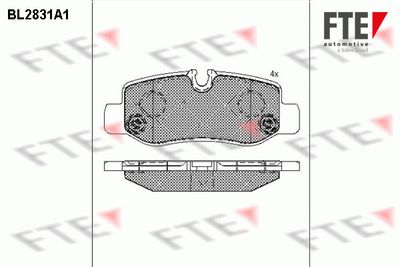 Комплект тормозных колодок, дисковый тормоз FTE 9011011 для MERCEDES-BENZ EQV