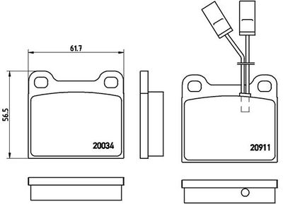 Комплект тормозных колодок, дисковый тормоз BREMBO P 23 012 для ALFA ROMEO 75
