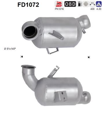Filtr sadzy / filtr cząstek stałych, układ wydechowy AS FD1072