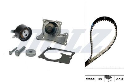 Vodní pumpa + sada ozubeného řemene DOLZ KD286