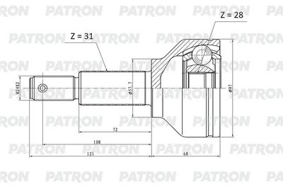 PATRON PCV2179 ШРУС  для FORD TRANSIT (Форд Трансит)