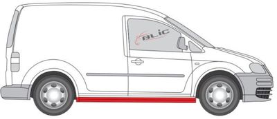 Dorpel aan autozijde Links/Rechts (reparatie, onderste deel, lengte 195cm) past: VW CADDY III 4D 03.04-05.15