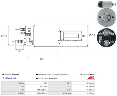 SOLENOID ELECTROMOTOR AS-PL SS0014P 3
