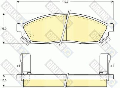 Комплект тормозных колодок, дисковый тормоз GIRLING 6110389 для SUZUKI SUPER CARRY
