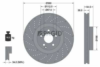 Tarcza hamulcowa PAGID 55603NHC