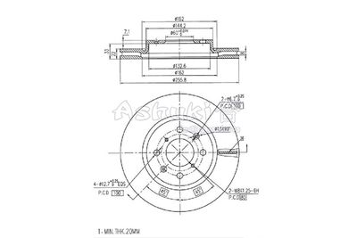 Тормозной диск ASHUKI by Palidium K016-58 для SUZUKI SWIFT