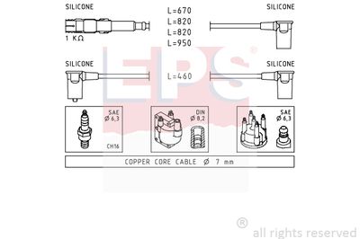 Комплект проводов зажигания EPS 1.501.654 для PUCH G-MODELL