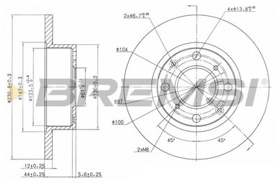 BREMSI CD6112S Тормозные диски  для HONDA QUINTET (Хонда Qуинтет)