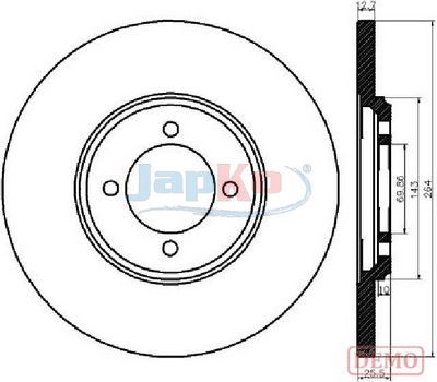 спирачен диск JAPKO 610318C
