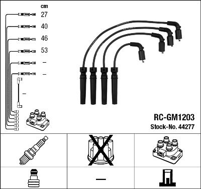 Комплект проводов зажигания NGK 44277 для DAEWOO KALOS