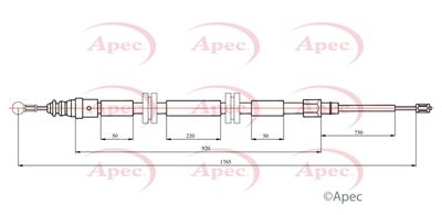 Cable Pull, parking brake APEC CAB1749