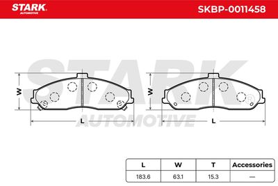 комплект спирачно феродо, дискови спирачки STARK SKBP-0011458
