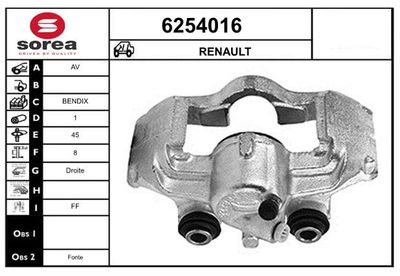 STARTCAR 6254016 Тормозной суппорт для RENAULT RAPID Автофургон / микроавтобус (F40_, G40_) 1.6 D (F404)
