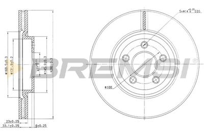 Тормозной диск BREMSI CD7153V для CHRYSLER NEW YORKER
