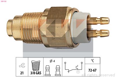 Teplotní spínač, větrák chladiče KW 550 125