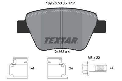 Комплект тормозных колодок, дисковый тормоз TEXTAR 2456301 для SEAT ALTEA