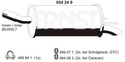 ERNST 054249 Глушитель выхлопных газов для OPEL ASTRA H универсал (A04)