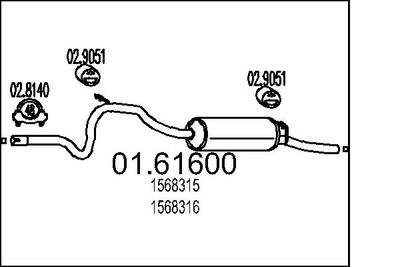 Глушитель выхлопных газов конечный MTS 01.61600 для FORD TAUNUS