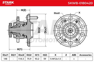 комплект колесен лагер STARK SKWB-0180420