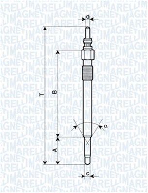 Свеча накаливания MAGNETI MARELLI 062900050304 для VW LT