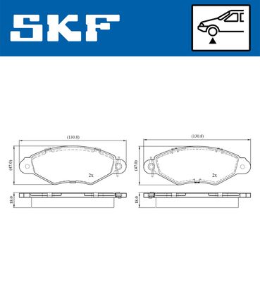 Комплект тормозных колодок, дисковый тормоз SKF VKBP 80119 E для NISSAN KUBISTAR