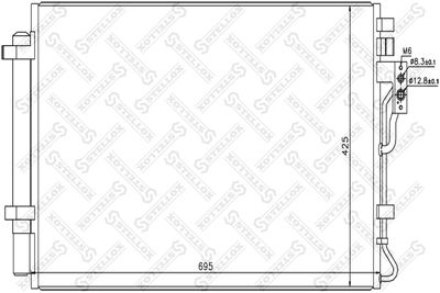 Конденсатор, кондиционер STELLOX 10-45707-SX для KIA SORENTO