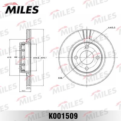MILES K001509 Тормозные диски  для AUDI 80 B4 Avant (8C5) 2.6 quattro
