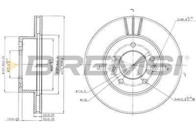 BREMSI CD6455V Тормозные диски  для MAZDA RX-7 II (FC) 1.3 Turbo