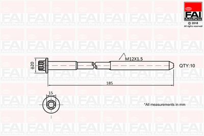 Комплект болтов головки цилидра FAI AutoParts B2129 для HYUNDAI HIGHWAY