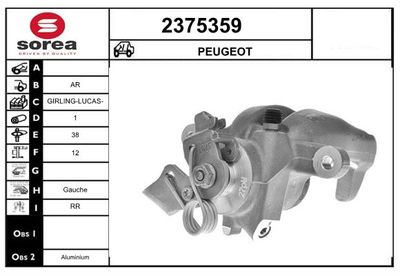 EAI 2375359 Тормозной суппорт  для PEUGEOT 308 SW I (4E_, 4H_) 1.6 16V
