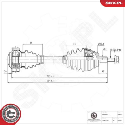 Hnací hřídel ESEN SKV 40SKV277