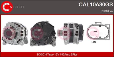 CASCO CAL10A30GS Генератор для SKODA OCTAVIA III (5E3, NL3, NR3) 1.6 CASCO CAL10A30GS Генератор для SKODA OCTAVIA III (5E3, NL3, NR3) 1.6