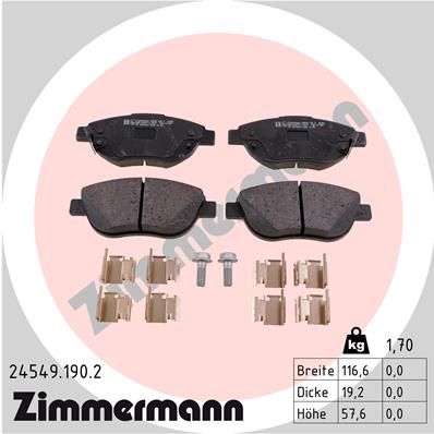 Brake Pad Set, disc brake 24549.190.2