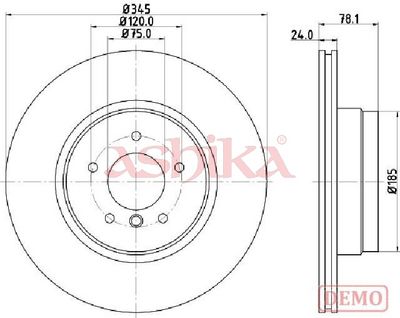 спирачен диск ASHIKA 61-00-0132C