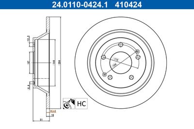 Bromsskiva ATE 24.0110-0424.1