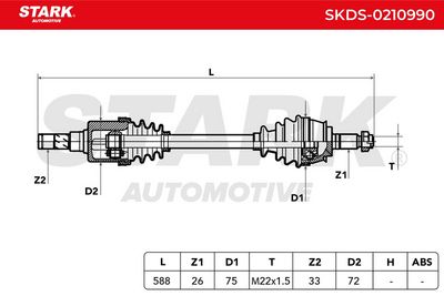 полуоска STARK SKDS-0210990