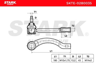 накрайник на напречна кормилна щанга STARK SKTE-0280035