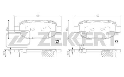 Комплект тормозных колодок, дисковый тормоз ZEKKERT BS-1361 для CHERY BEAT