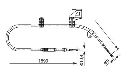 BOSCH 1 987 477 804 Трос ручного тормоза для VW PASSAT B5.5 Variant (3B6)