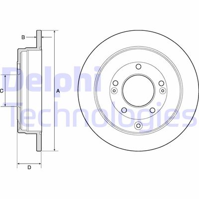 Тормозной диск DELPHI BG4767C для KIA OPIRUS