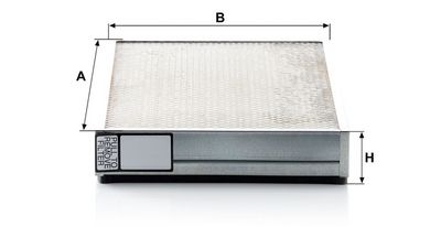 Cabinefilter (65x298x66mm) past: CATERPILLAR 914 G, 924F, 928F, 938F, CP433C, CP433E, CP533E, CS323C, CS423E, CS431C, CS433C, CS433E, CS533E