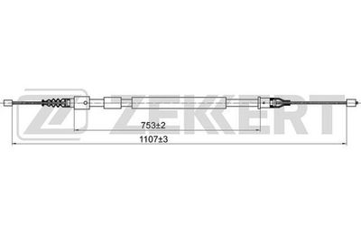Тросик, cтояночный тормоз ZEKKERT BZ-1198 для OPEL CORSA