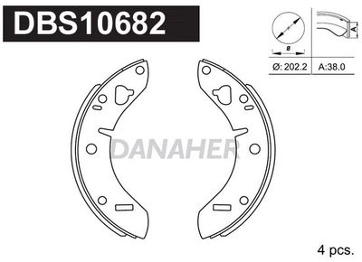 Комплект тормозных колодок DANAHER DBS10682 для SAAB 96