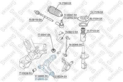 Рычаг независимой подвески колеса, подвеска колеса STELLOX 57-00093-SX для MITSUBISHI LANCER