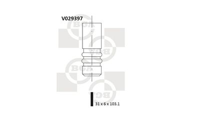 BGA V029397 Клапан выпускной  для CHEVROLET CORSA (Шевроле Корса)