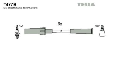 Комплект проводов зажигания TESLA T477B для VW ROUTAN