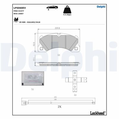 SET PLACUTE FRANA FRANA DISC DELPHI LP5060EV