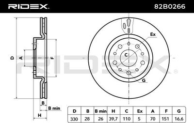 спирачен диск RIDEX 82B0266