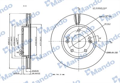 спирачен диск MANDO MBC030247